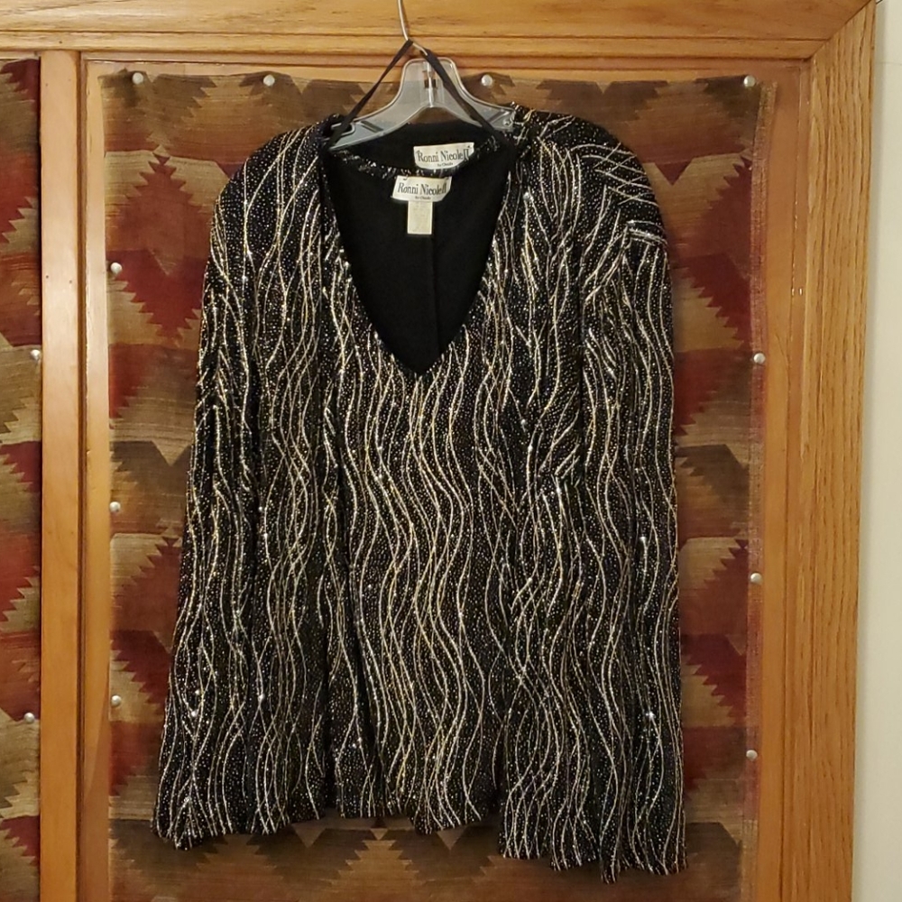 Sequin formal jacket and sleeveless top